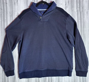 Tommy Bahama Men’s Large Shawl Collar Blue Pullover Elbow Pads Textured - Picture 1 of 11