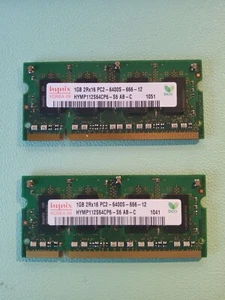 Hynix Laptop Memory 2x 1gb RAM Hynix 1GB 2Rx16 PC2-6400S-666-12 Laptop Memory - Picture 1 of 2