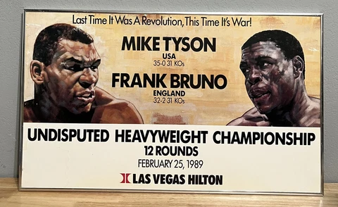 Mike Tyson vs Frank Bruno Large Poster Heavyweight Championship Fight Cover