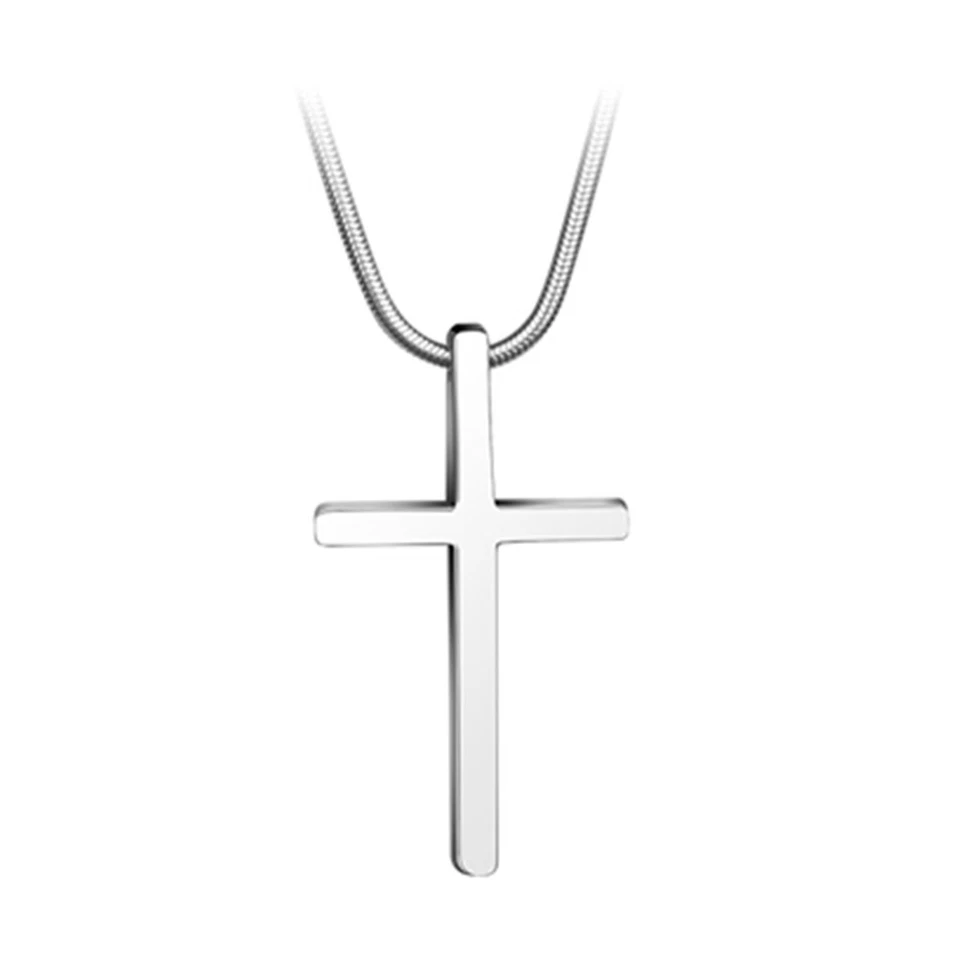 Moda Cruz Colgante Collar para Hombre Religioso Pulido Hombre Colgante Astilla  Foto 1 de 1