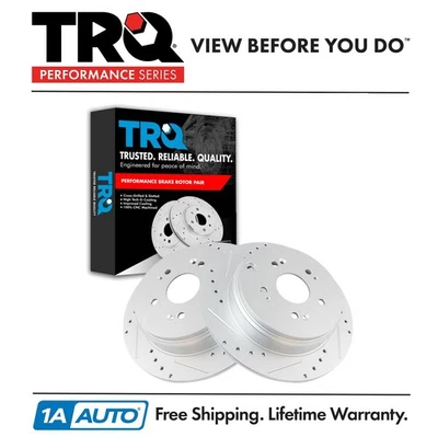 TRQ Rear Brake Rotors Set Solid For 2007-2018 Acura RDX 2005-2016 Honda CR-V - Image 1 of 4