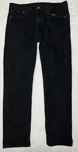 Levis 505 Jeans Mens 36x32 Black Denim Straight Leg Stretch Cotton Classic - Picture 1 of 8