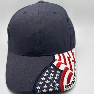 MÜTZE KAPPE amerikanische Flagge einfarbig marineblau. God Country Honor - Bild 1 von 6