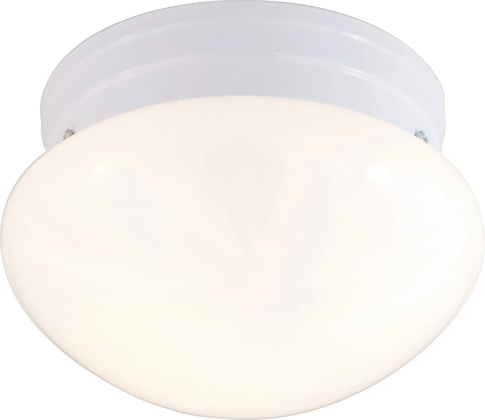 Nuvo Lighting Mushroom Glass 1 Light Flush Mount in White Sf77/060