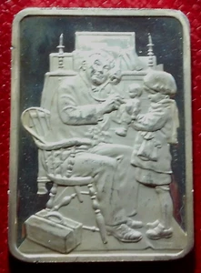 Barra de cubierta Doctor & Doll-Rockwell's Saturday Post 1 oz. Plata .999-Hamilton Mint - Imagen 1 de 4