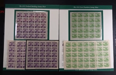 USA Scott # 730-731 (3) Panes Each VF MNG as Issued Souvenir Stamps Cat $160 - Image 1 of 4
