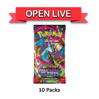 Pack de 10 X Pokemon Juego de Cartas Coleccionables Llamas Fantasmales Paquete de refuerzo suelto Inglés Foto 1 de 2