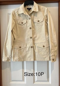 Landsend Jacket Beige, Size 10p, Many Pockets, Like Brand New - Picture 1 of 6