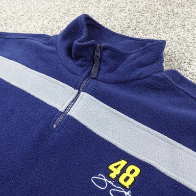 Suéter Jimmie Johnson Para Hombres L Azul NASCAR Carreras 48 Coche 1/4 Cremallera Polar Pullover Foto 1 de 4