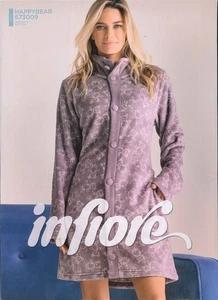 VESTAGLIA DONNA RAGAZZA CORAL ORSETTI ORSI BOTTONI TASCHE INFIORE ART. HPB673009 - Imagen 1 de 5