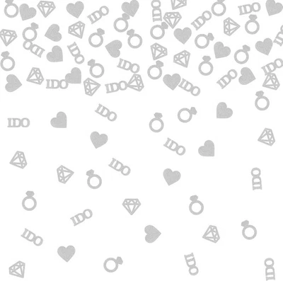 Confeti I Do Brillo Plateado, Boda/Compromiso/Propuesta Fiesta Pequeño, I  Foto 1 de 4