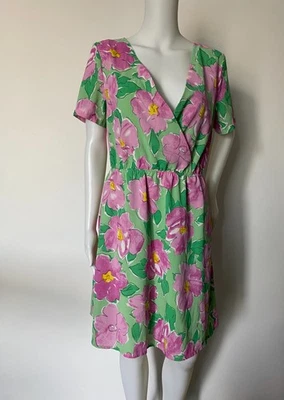 Robe fleurie rose et vert Daphnea – Taille M – Très bon état - Photo 1/4
