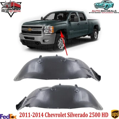 Set of 2 Front Fender Liner For 2011-2014 Chevrolet Silverado 2500 HD - Image 1 of 4