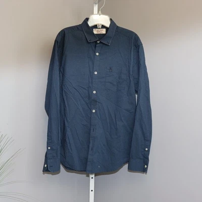 Оригинальная рубашка на пуговицах Penguin от Munsingwear Blue Micro Print размер L - Изображение 1 из 3