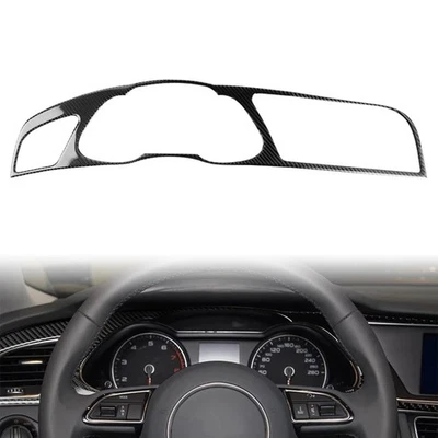 LHD Carbon Fiber Look Console Instrument Panel Cover Trim For Audi A4 B8 RS4 S4 - Image 1 of 4