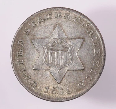 1851 Three Cent Silver Piece Trime 3C (B2682) - Image 1 of 2