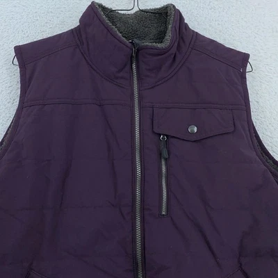 Carhartt 双面夏尔巴内衬背心女式 2XL 防雨者绗缝紫色 — 第 1/4 张图片