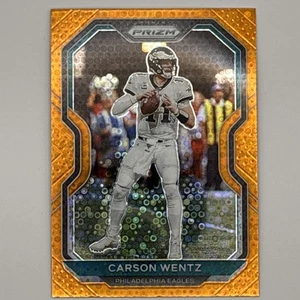 2020 Panini Prizm Orange Disco Carson Wentz #169 Philadelphia Eagles - Picture 1 of 2