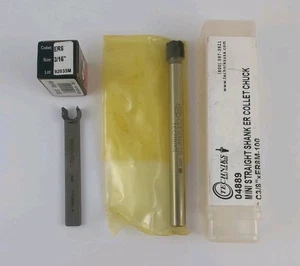 Techniks 3/8" Straight Shank ER8 Collet Chuck, 3/16" Collet & Wrench 04889 - Picture 1 of 8