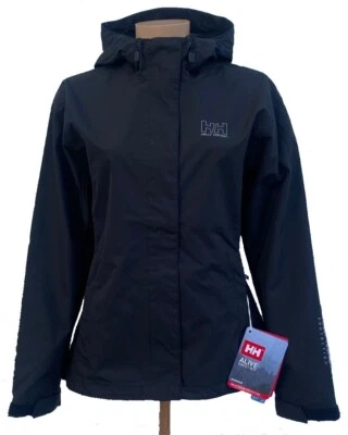 Womens Helly Hansen BLACK Rain Jacket $110, Size: M - Image 1 of 4