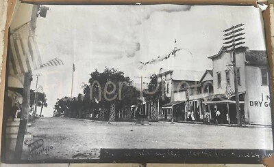 ENORME FOTO EN BLANCO Y NEGRO 24x36 histórica antigua Clearwater FL 1910 escena callejera certificado de autenticidad rara de colección Foto 1 de 4