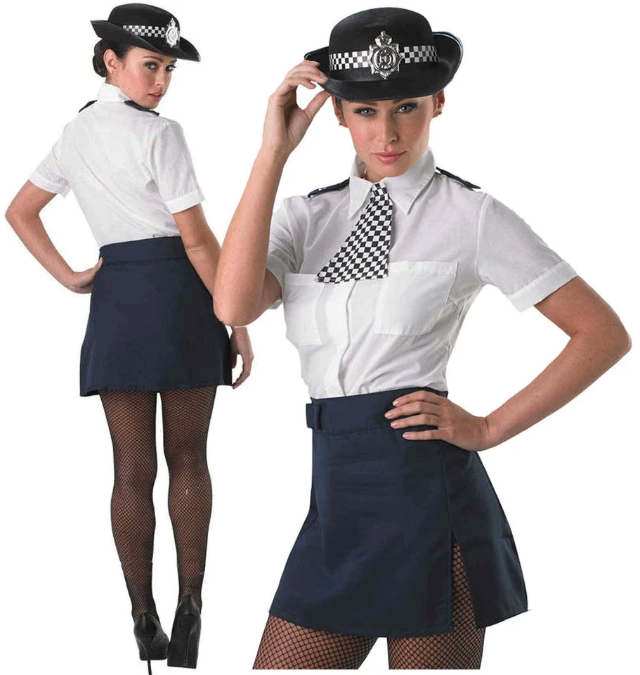 Damas Mujeres Mujer Oficial de Policía Británica WPC Vestido Elegante Sexy Disfraz de Policía  Foto 1 de 1