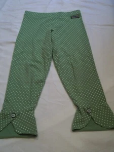Matilda Jane Hello Lovely Girls Leggings Size 10 Green Polka Dots Buttons - Picture 1 of 3