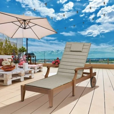 Cojín chaise lounge Storigami resistente al agua 72 x 21 pulgadas, gris jaspeado Foto 1 de 4