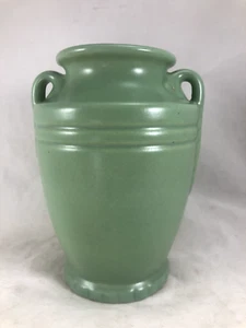 Early Abingdon USA American Art Pottery 5½" Pale Green Handled Vase No 112 - Picture 1 of 6