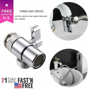 Head Faucet Adapter Diverter Valve Water Tap Connector Kitchen Sink Splitter USA - Picture 1 of 16