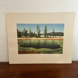 Vintage Yellowstone Art Print Emerald Pool Haynes 12x10 1930s - Picture 1 of 4