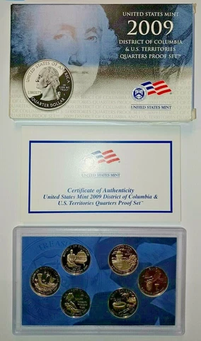 2009 U.S. Mint District of Columbia & U.S. Territories Clad Proof Quarter Set Cover