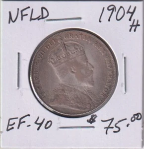 1904H  Newfoundland  50 Cent Coin Silver  EF-40  inv#2265 - Picture 1 of 2