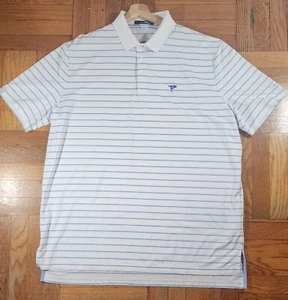 Ralph Lauren RLX Ocean Reef Club Golf Polo Shirt Men Sz XXL White Blue Striped  - Picture 1 of 11