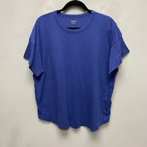 Madewell Womens Blue Short Sleeve Plus Whisper Cotton Crew Neck T-Shirt 1X New - Picture 1 of 7