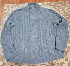 TASSO ELBA maglione uomo grigio cenere testurizzato quarto zip maglia maglione invernale XXL - Foto 1 di 5