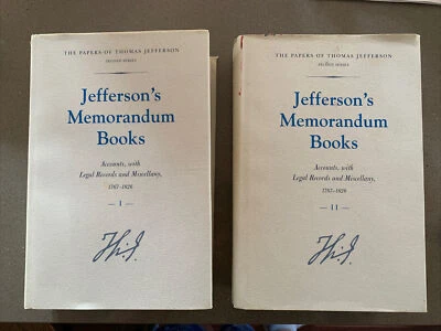 Papers of Thomas Jefferson, Second Ser.: Jefferson's Memorandum Books, 2 Volumes - Image 1 of 4