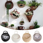 Wall Hanging Planter Plant Flower Pot Handmade Wicker Rattan Basket Home Deco ZT