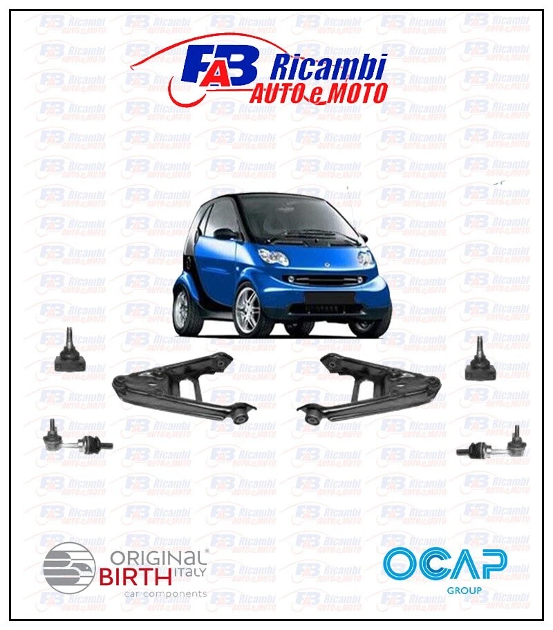 KIT BRACCI SOSPENSIONE + BIELLETTE + TESTINE SMART 450 - Immagine 1 di 1