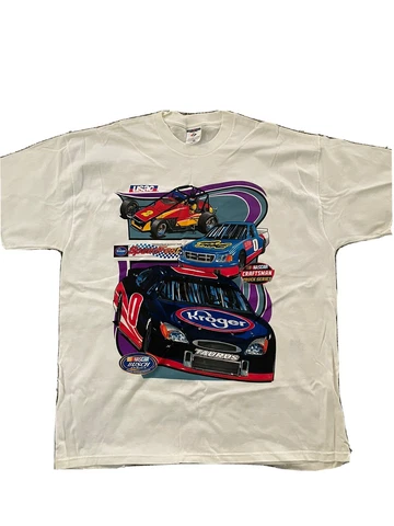 vintage nascar Busch series t shirt xl white. vtg aop nascar shirt  USAC Cover