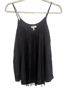 Joie Black 100% Silk Fringed Tank Top - Size M - Picture 1 of 2