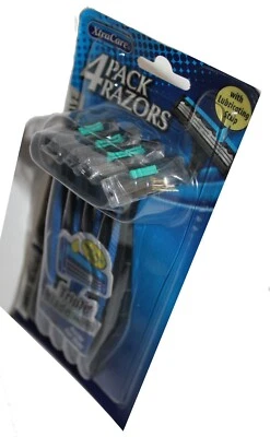 Paquete de 4 maquinillas de afeitar con tira lubricante, triple hoja, afeitado cerrado, desechables Foto 1 de 4