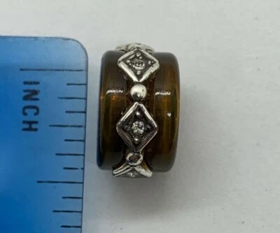 💜Brighton Soleil Bead, J9276C Silver, Topaz Amber Brown, New - Image 1 of 3