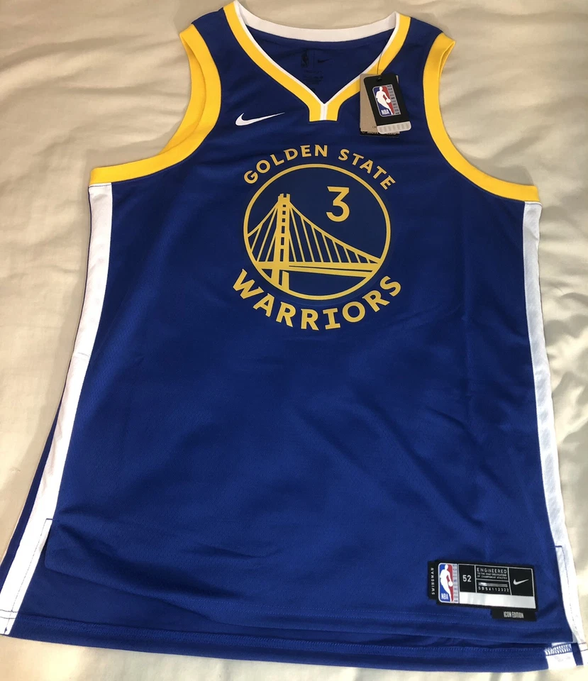 Nike NBA Golden State Warriors Icon Edition Blue Jordan Poole Jersey Size 52 XL