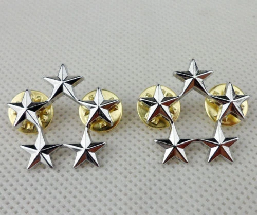 WW2 UN PAR DE OFICIALES DEL EJÉRCITO MILITAR DE EE. UU. 5 ESTRELLAS RANGO GENERAL INSIGNIAS PIN Foto 1 de 3