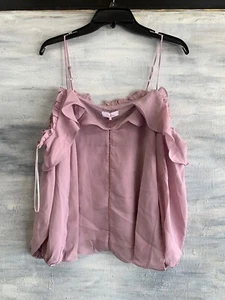 NEU! PARKER Rüschen Cold-Shoulder Bluse Top, XS S M L - Dusty Blush - $ 320 - Bild 1 von 9