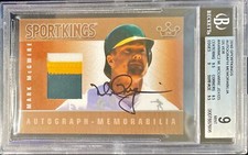 2010 Sportkings Autograph Memorabilia Mark McGwire /25 BGS 9/9 Athletics