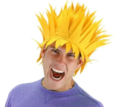 Elope Wig lightning bolt costume felt yellow OS Halloween anime manga game - Image 1 of 4