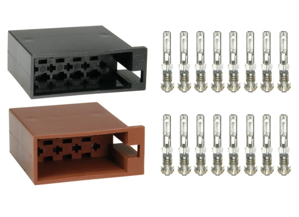 Montage Set Gehäuse ISO Buchse Stecker Strom Lautsprecher 16 Kontakte Autoradio - Bild 1 von 1