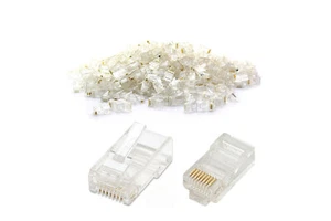 Plug connettore adattatore ethernet rj45 cat 5 cavo rete connettori 8p 8c 90pz - Foto 1 di 2